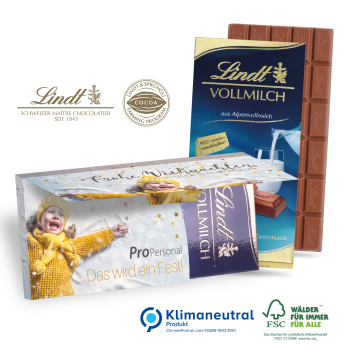 Grußkarte mit Lindt Schokolade, Klimaneutral, FSC®