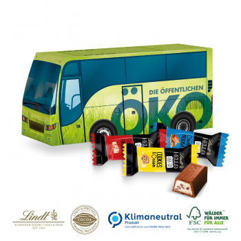 3D Präsent Bus mit süßer Füllung, Klimaneutral, FSC®