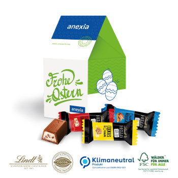 3D Präsent Haus mit süßer Füllung, Klimaneutral, FSC®