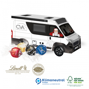 3D Präsent Camper mit Lindt Lindor Pralinés, Klimaneutral, FSC®