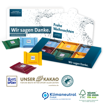 Ritter SPORT Schokotäfelchen in Präsentbox, Klimaneutral, FSC®