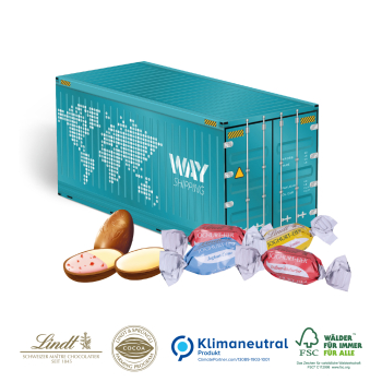 3D Präsent Container mit süßer Füllung, Klimaneutral, FSC®