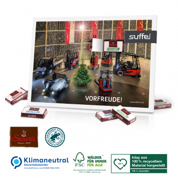 Tisch-Adventskalender Sarotti Business Exklusiv, Klimaneutral, FSC®, Inlay aus 100% recyceltem Material