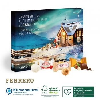 Wand-Adventskalender Ferrero, Klimaneutral, FSC®, Inlay aus Recycling-Material hergestellt