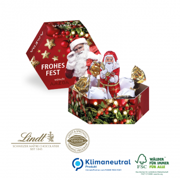 Süße Präsentbox Weihnachten Lindt Mini, Klimaneutral, FSC®