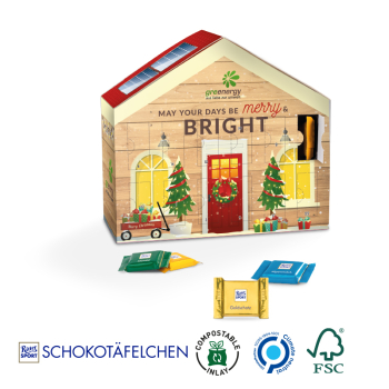 Adventskalender Haus Ritter SPORT Schokotäfelchen