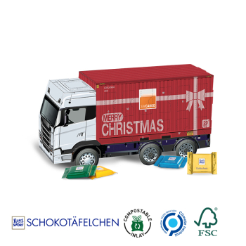 Adventskalender LKW Ritter SPORT Schokotäfelchen