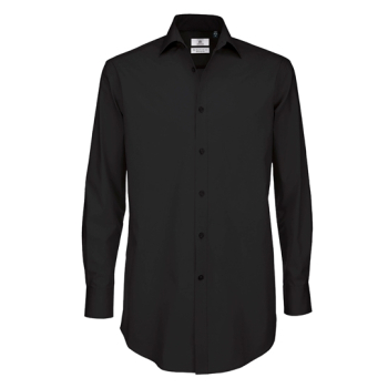Men´s Poplin Shirt Black Tie Long Sleeve