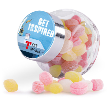 Bonbonglas Mini Doming silber, Japanische Minze