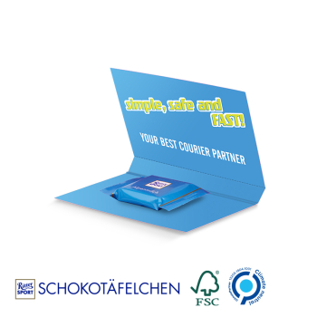 Express Werbekarte Ritter SPORT Schokotäfelchen Alpenmilch