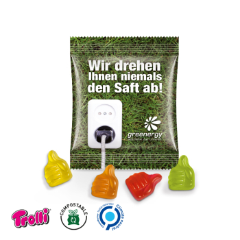 Trolli - Fruchtgummi Minitüte 10g, "Daumen", kompostierbare Folie
