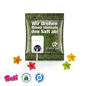 Trolli - Fruchtgummi Minitüte 10g, "Stern", kompostierbare Folie