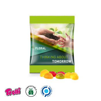 Trolli - Fruchtgummi Minitüte 15g, "Fußball", kompostierbare Folie