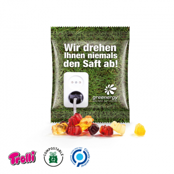 Trolli - Fruchtsaft Gummibärchen Minitüte 10g, kompostierbare Folie