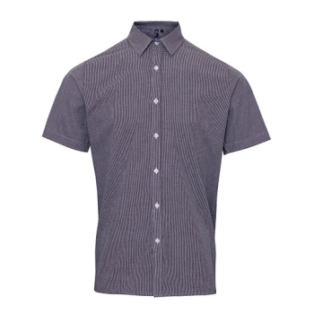 Men´s Microcheck (Gingham) Short Sleeve Cotton Shirt