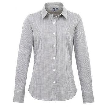 Women´s Microcheck (Gingham) Long Sleeve Cotton Shirt