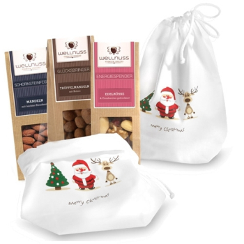 3 Snacks im Baumwollsäckchen