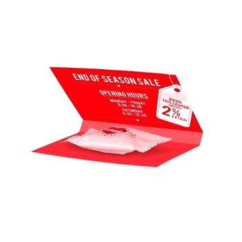 Werbekarte Visitenkartenformat Herz Bonbon