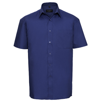 Men`s Short Sleeve Classic Pure Cotton Poplin Shirt