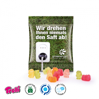 Trolli - Zuckerreduzierte Gummibärchen Minitüte, kompostierbare Folie